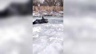 Creepy Scene shows 2 Dead Fishermen Frozen to Death on Top of Pond