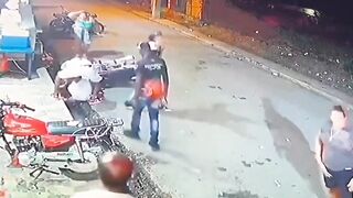 Big Mistake: Man Accidentally Shoots his Friend while Jumping Off Motorcycle to Stop a Fight