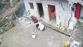 Little Chinese Kid Lights a Firework direct Hit to his Mom's Face