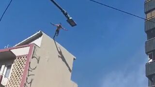 Mentally Ill Man Jumps to his Death and Lands Snapping both Legs