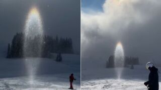 Rare "Sun Candle" Phenomenon in Austria