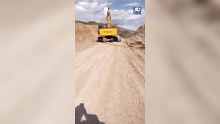 WARNING: To Avoid Near Decapitation Don't Try to Stop an Out of Control Excavator