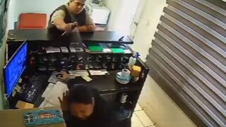 Angry Man Attacks Tough Female Employee with Pepper Spray. She takes it like a Champ