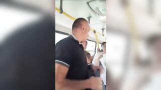 Creepy Guy watching Porn on Crowded Bus is Confronted