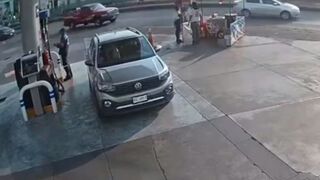 Angry driver runs over gas station employee (or tries to?)