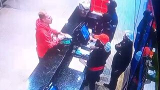 White Man Assaulting Female Chicken Inn Staff