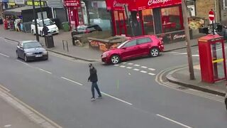 Was this Intentional? He is on his Phone but the Driver was an As*hole! Wait for It