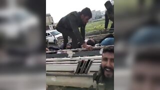 Assad Loyalists are Transported Whipped and Beaten like Cattle in Syria
