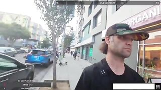 Rabid Mask Wearing Tranny in LA Attacks Man Wearing a MAGA Hat.