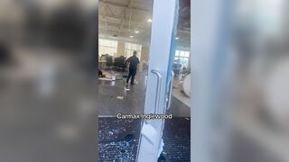 Angry Customer Rams His Car Through CarMax Auto Dealership in CA