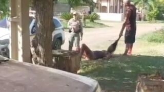 Police take their Time Killing Man Holding Woman Hostage by the Hair