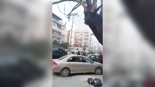 Target Practice: Jableh: Terrorists in the jihadist regime shoot & throw grenades at restaurant & Alawite homes