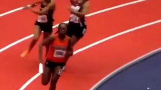 High school track runner gets attacked with a baton in the middle of a relay