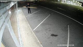 Man with Wood Pole smashes Windows at 8 Businesses then Laughs It Up (Wouldn't We all be so Lucky)