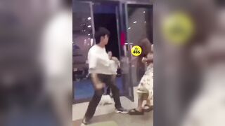 Loud mouth girl punished hard for spitting on her boyfriend face