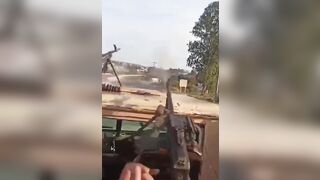 A group of HTS terrorists were ambushed Dying and just Shooting Everywhere