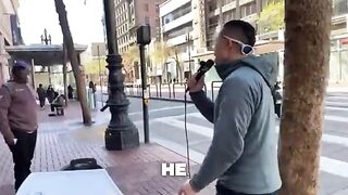 WILD: Mentally Unstable Tranny Pulled a Gun on a Street Preacher.