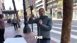 WILD: Mentally Unstable Tranny Pulled a Gun on a Street Preacher.