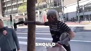 WILD: Mentally Unstable Tranny Pulled a Gun on a Street Preacher.