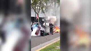 A Photographer takes Direct Hit to the Head while trying to Cover in Buenos Aires