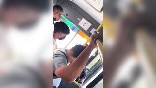 Mexican Karen on Public Bus goes Nuts, Throws Rock Smashing Bus Window next to Kid
