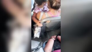 Mexican Karen on Public Bus goes Nuts, Throws Rock Smashing Bus Window next to Kid