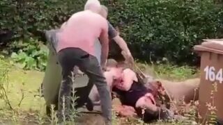 52 Year old Man getting Sliced and Diced by Pitbulls and No One can Help?