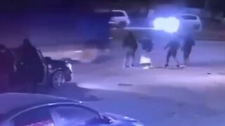 This Woman just Pushed this Guy under a Truck right?