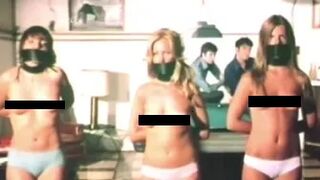 Vintage Scenes from the Movie Abductors shows Girls Gagging Fetish
