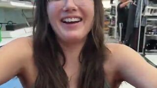 Girl in Public Flashes in a Shopping Cart really likes the Men's Section (Super Freak Girl)