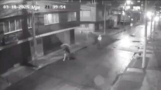A woman is killed by a hitman on a bicycle (He hit her in the head