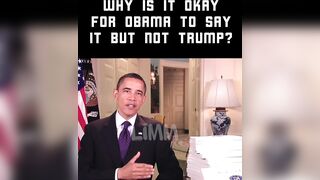 Obama talks trump acts