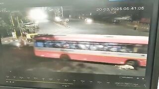 Indian Woman looks Great is run over twice by the same Bus