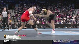 Wyatt Hendrickson Upsets Rival Wins National Wrestling Championship Immediately Salutes Donald Trump in Audience.