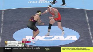 Wyatt Hendrickson Upsets Rival Wins National Wrestling Championship Immediately Salutes Donald Trump in Audience.