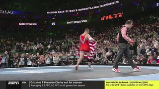 Wyatt Hendrickson Upsets Rival Wins National Wrestling Championship Immediately Salutes Donald Trump in Audience.