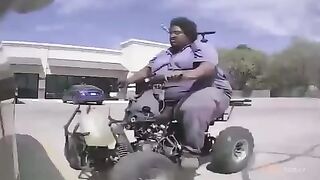 Obese Black Wokie Arrested after Ramming Tesla with a 4 Wheeler.