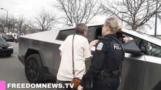 Unhinged Liberal Boomers Go Mental on a Random Guy in a Cybertruck
