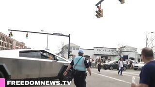 Unhinged Liberal Boomers Go Mental on a Random Guy in a Cybertruck