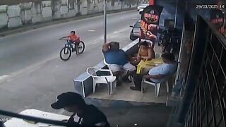 Pays with Death: Kid on one of those Electric Scooters has No Idea how to ride It