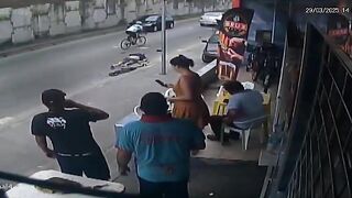 Pays with Death: Kid on one of those Electric Scooters has No Idea how to ride It