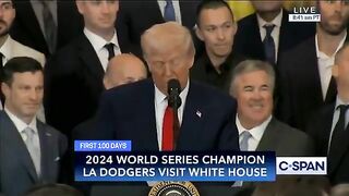 LOL: Dodgers Team Starts Cracking up When Trump Roasts the Two Senators from California!