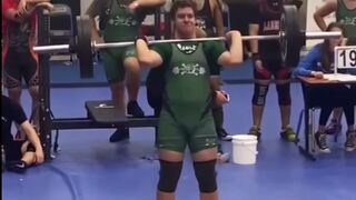 Kid makes an Amazing Effort to Squat this Weight but, it goes Wrong