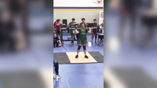 Kid makes an Amazing Effort to Squat this Weight but, it goes Wrong