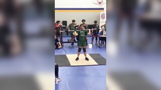 Kid makes an Amazing Effort to Squat this Weight but, it goes Wrong