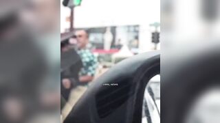 When you wanted to start a fight, Why bother about your car get scratches.. idiot..