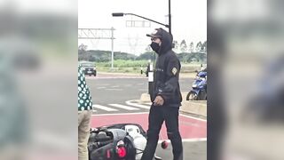When you wanted to start a fight, Why bother about your car get scratches.. idiot..