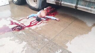 Man carefully Throws Himself under Truck to End his Life