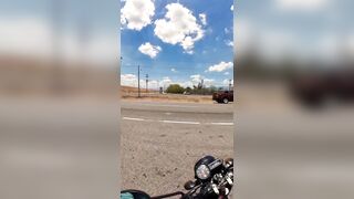 Woman crossing the road hit by a truck caught on a biker's GoPro cam