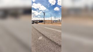Woman crossing the road hit by a truck caught on a biker's GoPro cam